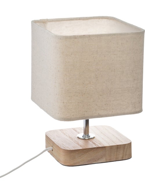 Lamp met houten voet in scandinavische stijl - Kiabi