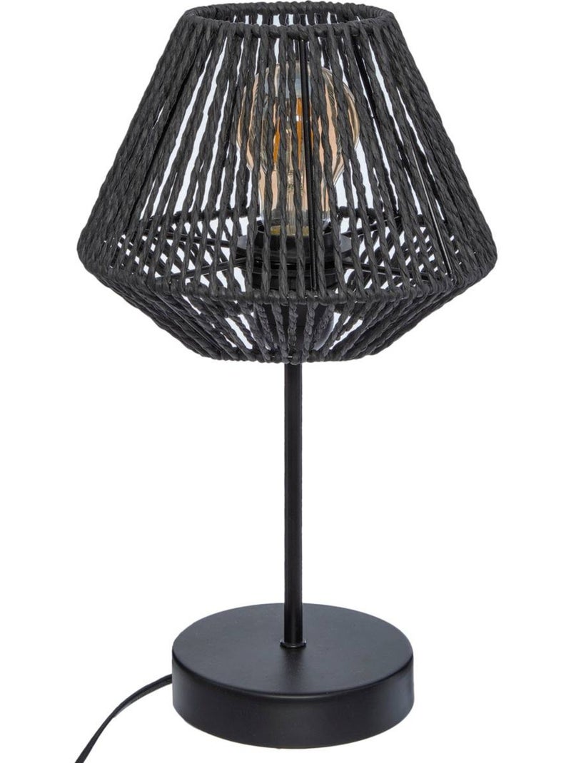 Lampe à poser corde tressée JILY Noir - Kiabi