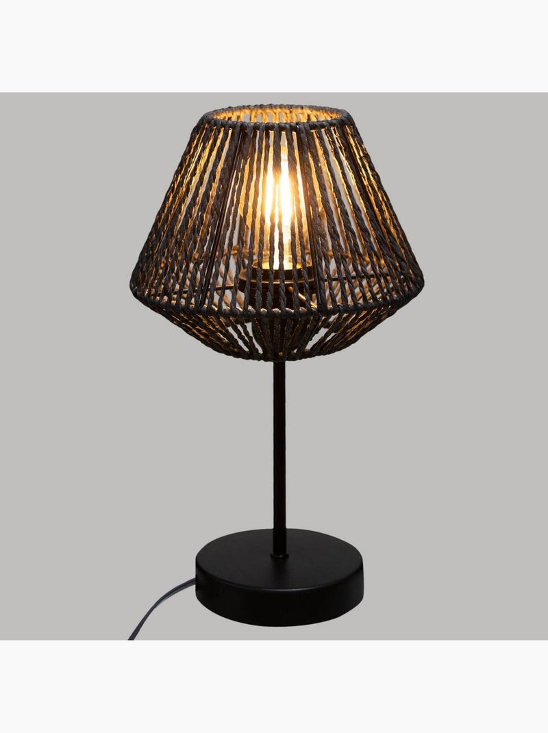 Lampe à poser corde tressée JILY Noir - Kiabi