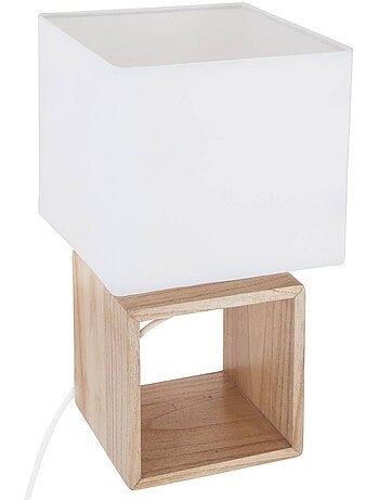 Lampe à poser en bois abat-jour en coton pojo