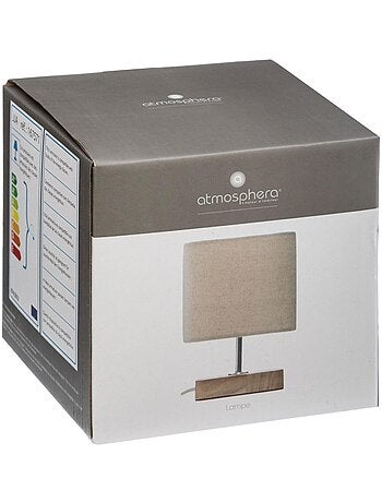 Lampe à poser en bois abat-jour en tissu TOXEY