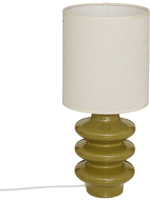 Lampe à poser en céramique torsadée abat-jour en lin VINUS - Kiabi Lampe à poser en céramique torsadée abat-jour en lin VINUS - Kiabi
