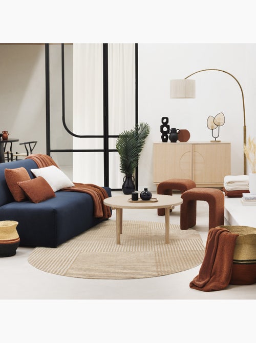 Lampe à poser en métal et rotin 2 ampoules olme - Kiabi