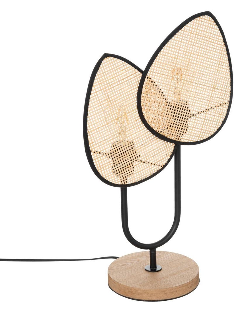 Lampe à poser en métal et rotin 2 ampoules olme Beige - Kiabi