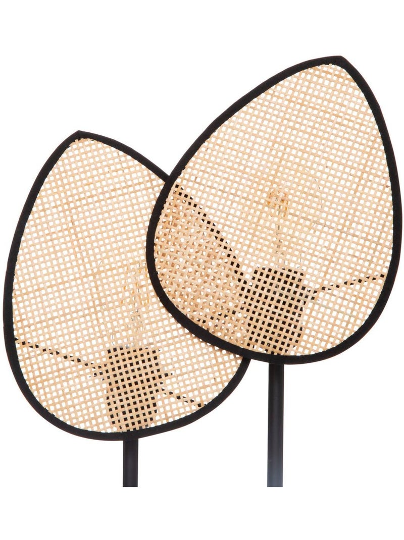 Lampe à poser en métal et rotin 2 ampoules olme Beige - Kiabi