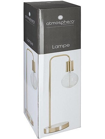 Lampe à poser métal sans abat-jour finition dorée keli