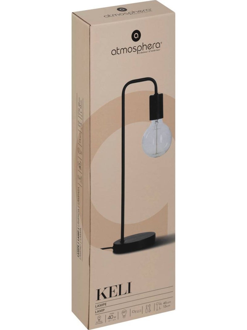 Lampe à poser métal sans abat-jour KELI Noir - Kiabi