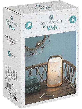 Lampe enfant en bambou abat-jour étoiles ajourées WEDJE