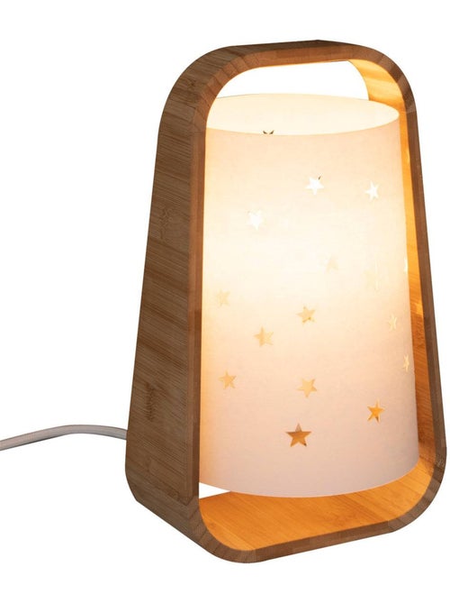 Lampe enfant en bambou abat-jour étoiles ajourées WEDJE - Kiabi Lampe enfant en bambou abat-jour étoiles ajourées WEDJE - Kiabi