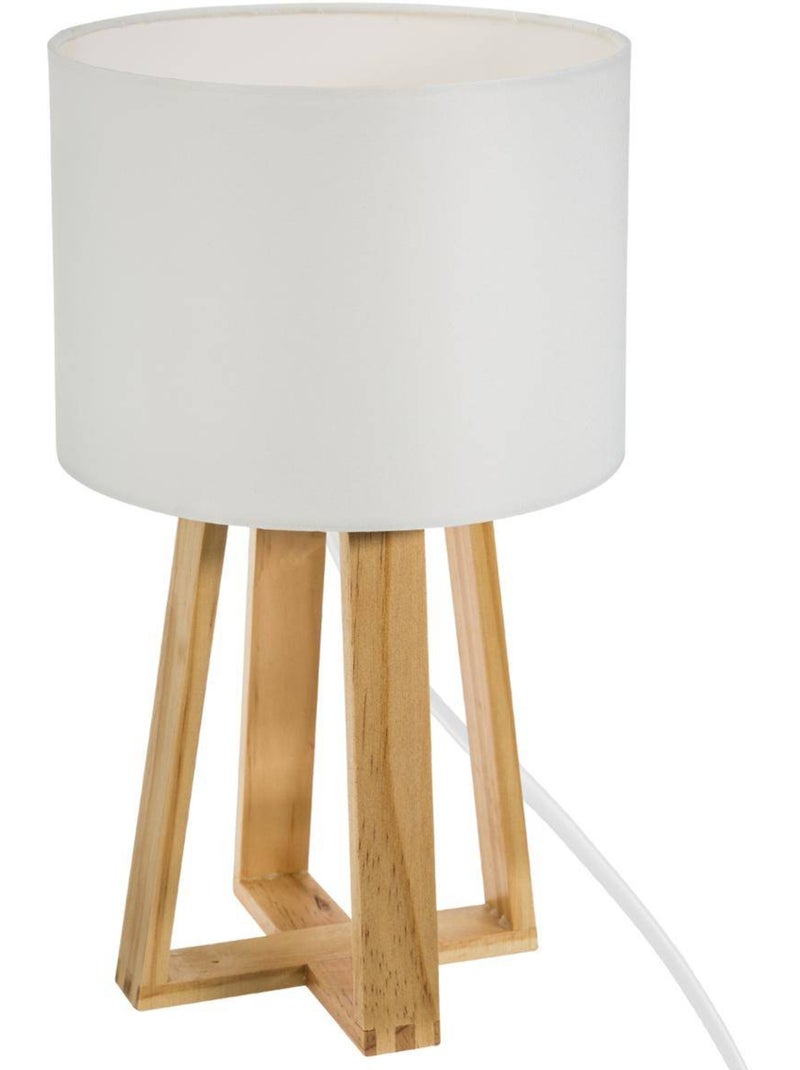 Lampe trépied bois de pin abat-jour coton MOLU Blanc - Kiabi