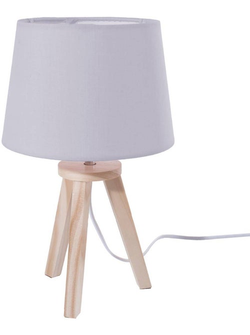 Lampe trépied enfant bois abat-jour tissu AIME - Kiabi Lampe trépied enfant bois abat-jour tissu AIME - Kiabi