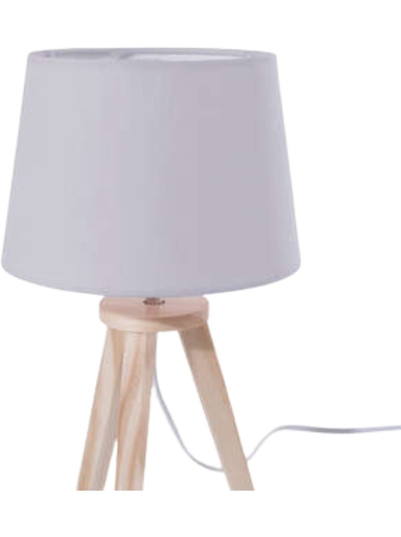 Lampe trépied enfant bois abat-jour tissu AIME Gris - Kiabi