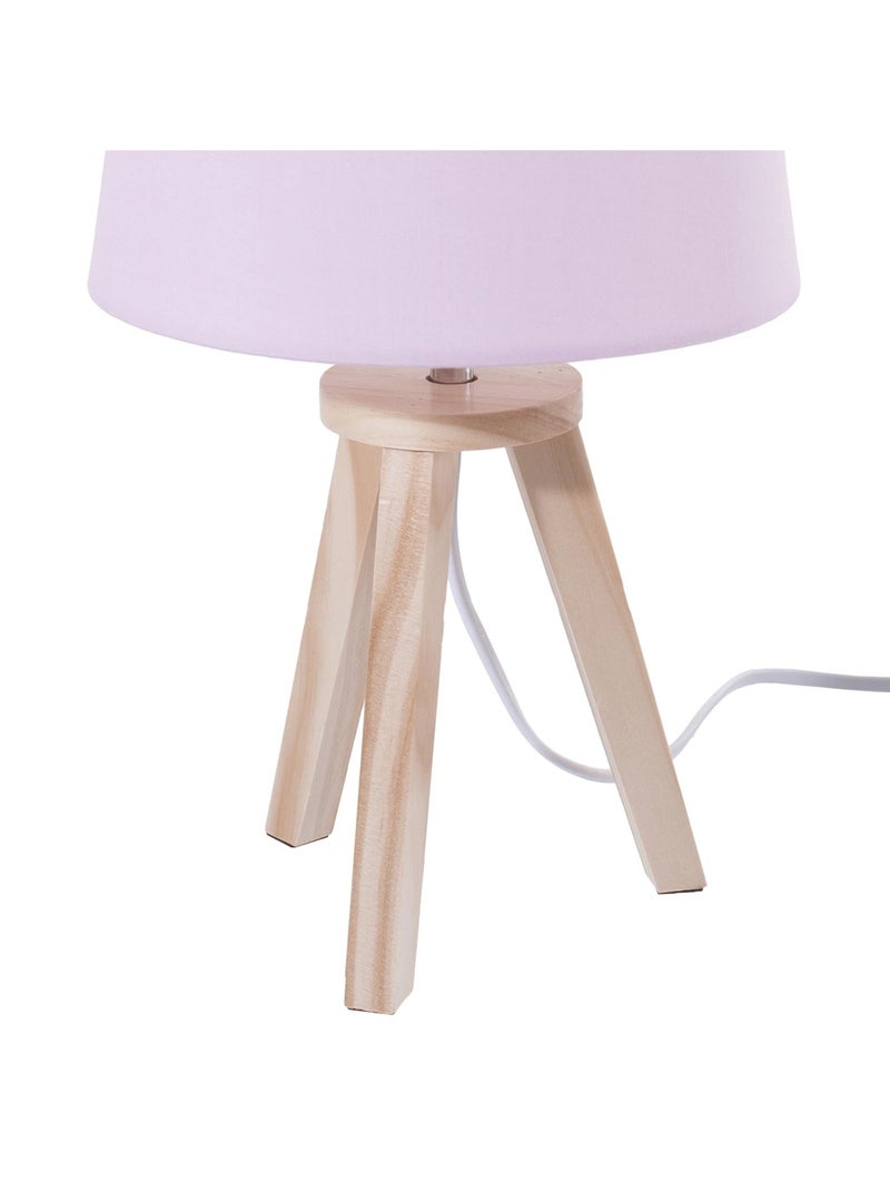Lampe trépied enfant bois et tissu douceur AIME Rose - Kiabi