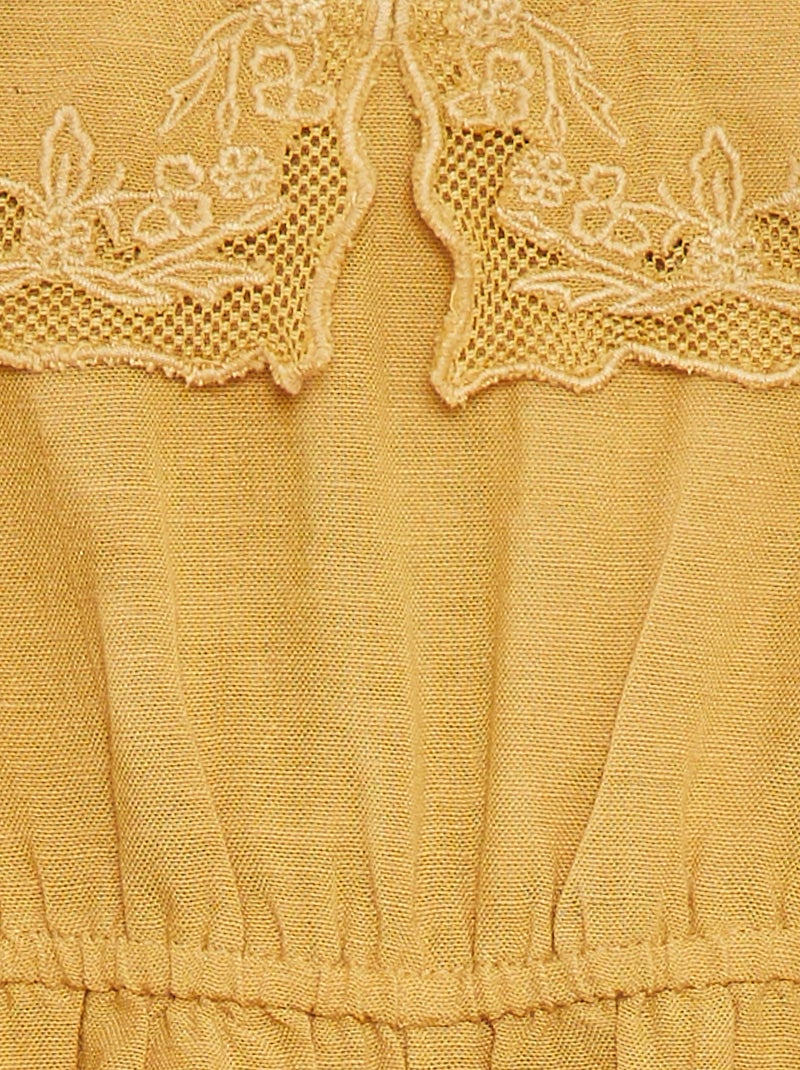 Lang babypakje met kraagje en ceintuur BIEGE - Kiabi