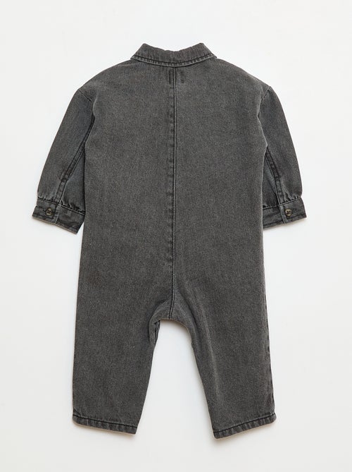 Lang babypakje van spijkerstof met knoopsluiting - Kiabi