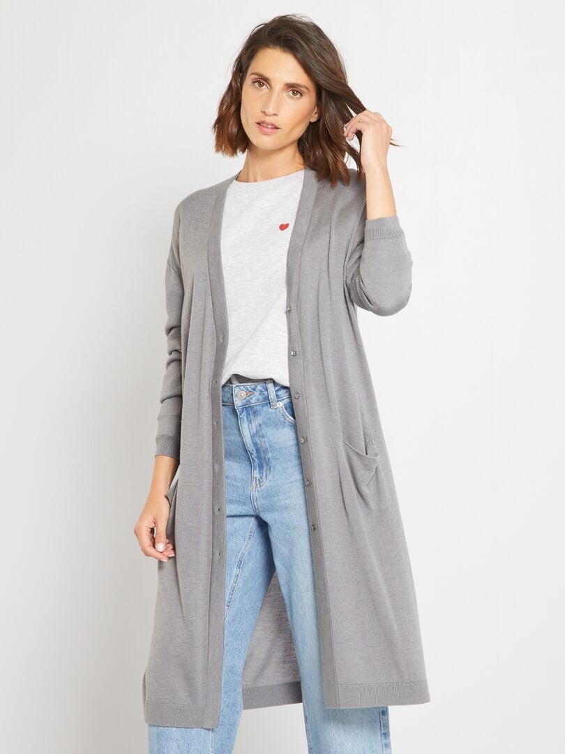 Gilet gris online long