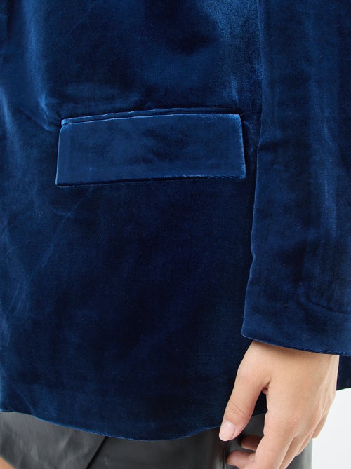 Lang fluwelen jasje met satijneffect - Kiabi