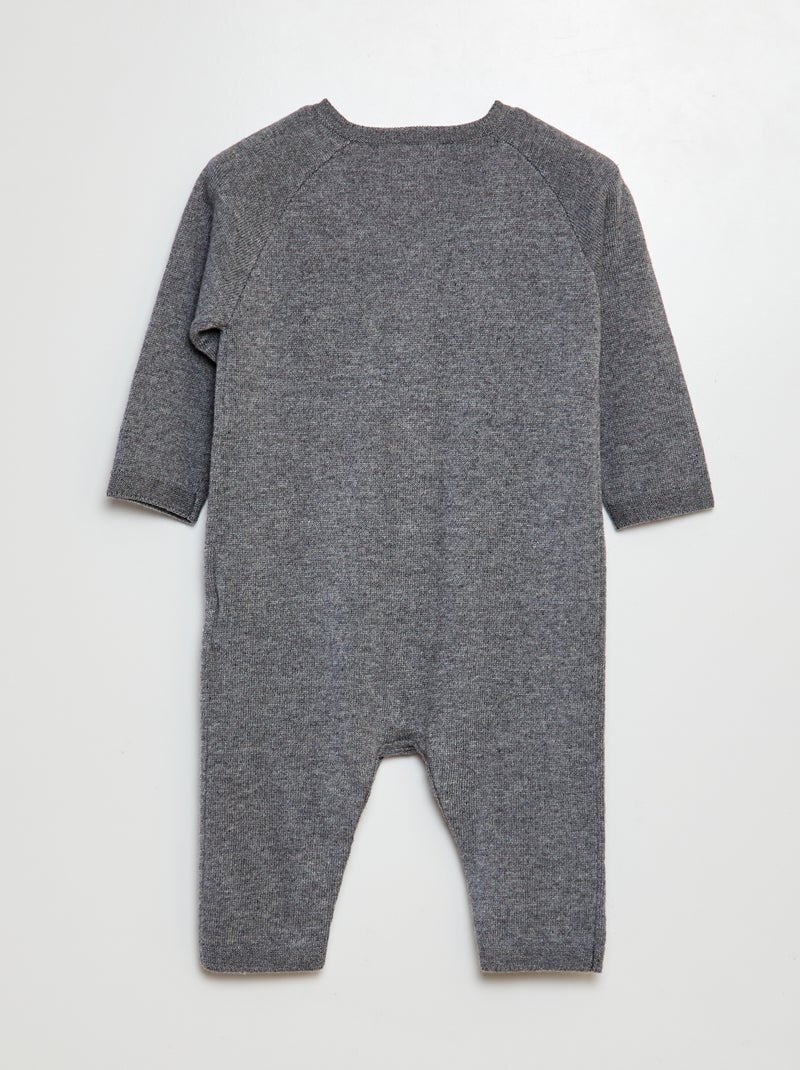 Lang geknoopt kruippakje van tricot GRIJS - Kiabi