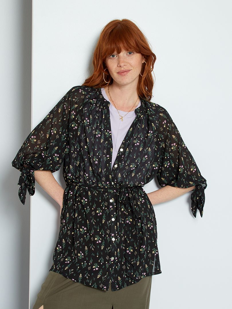Kleding Dameskleding Pyjamas & Badjassen Jurken Crochet kimono Cover Up with Drawstring Belt 