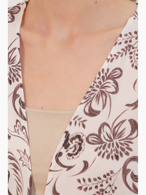 Lang kimono-vest viscose met print bdart - Kiabi