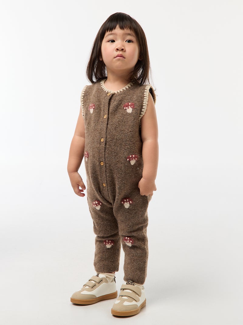 Lang kruippakje van tricot Bruin - Kiabi