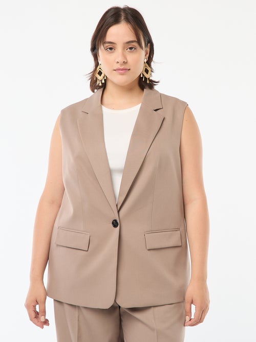 Lang, mouwloos jasje - - Kiabi