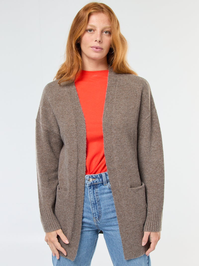 Lang, open vest Bruin - Kiabi