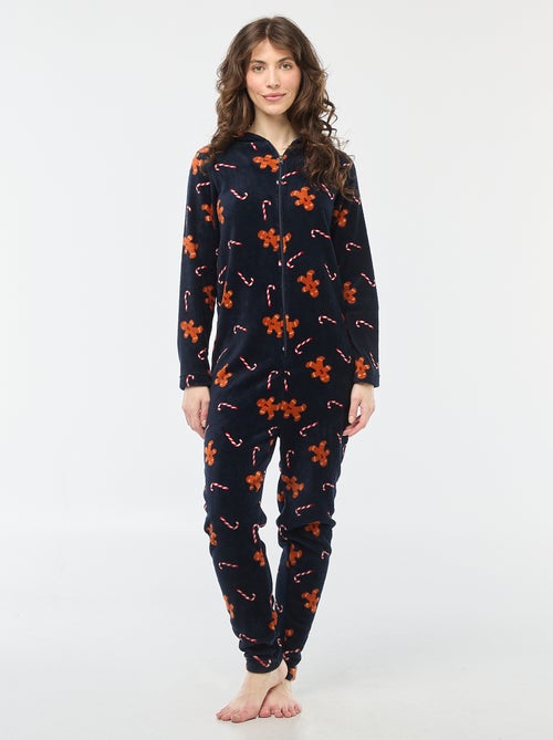 Lang pyjamapak van fleece - Peperkoek - Kiabi