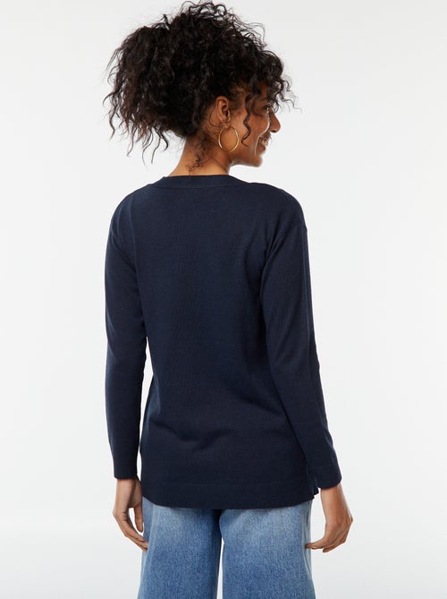 Lang vest van dun tricot - Kiabi