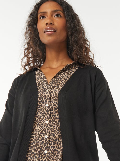 Lang vest van dun tricot - Kiabi