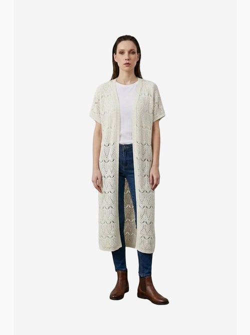 Lang vest van getextureerde jacquard my fashion - Kiabi Lang vest van getextureerde jacquard my fashion - Kiabi