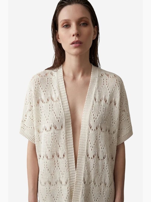 Lang vest van getextureerde jacquard my fashion - Kiabi Lang vest van getextureerde jacquard my fashion - Kiabi