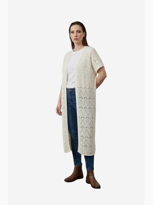 Lang vest van getextureerde jacquard my fashion - Kiabi Lang vest van getextureerde jacquard my fashion - Kiabi