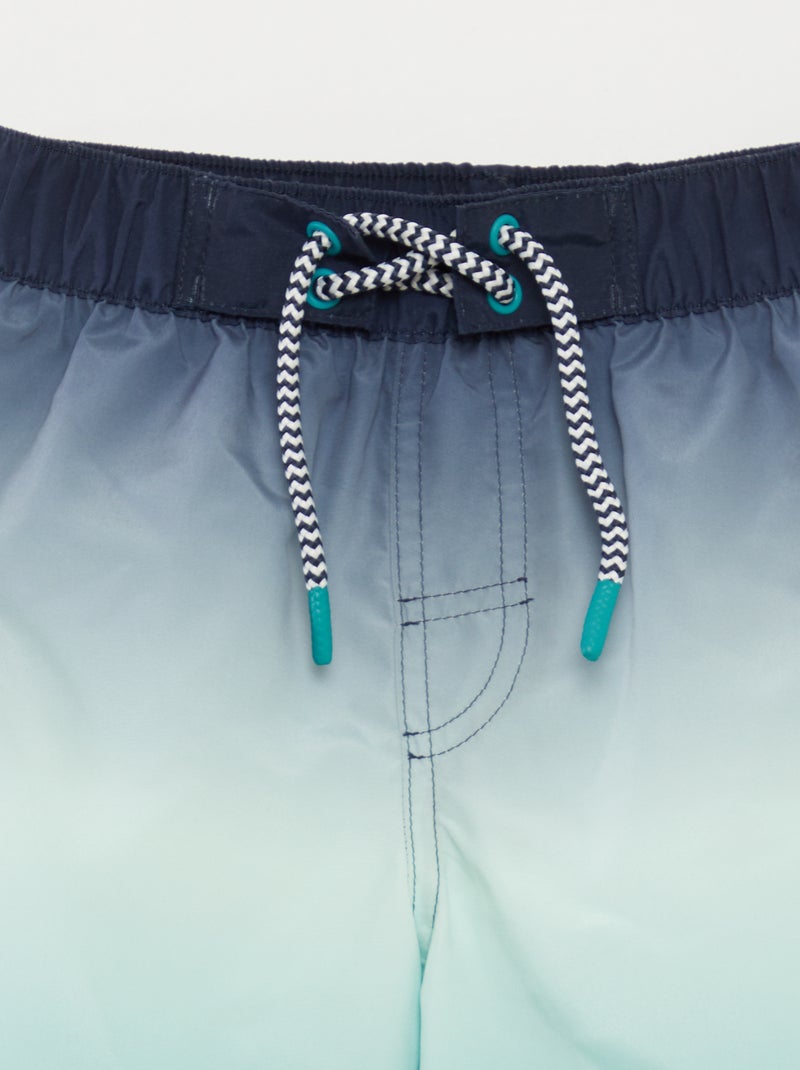 Lang zwemshort met kleurovergangseffect BLAUW - Kiabi