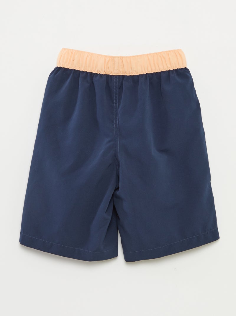 Lang zwemshort met kleurovergangseffect BLAUW - Kiabi