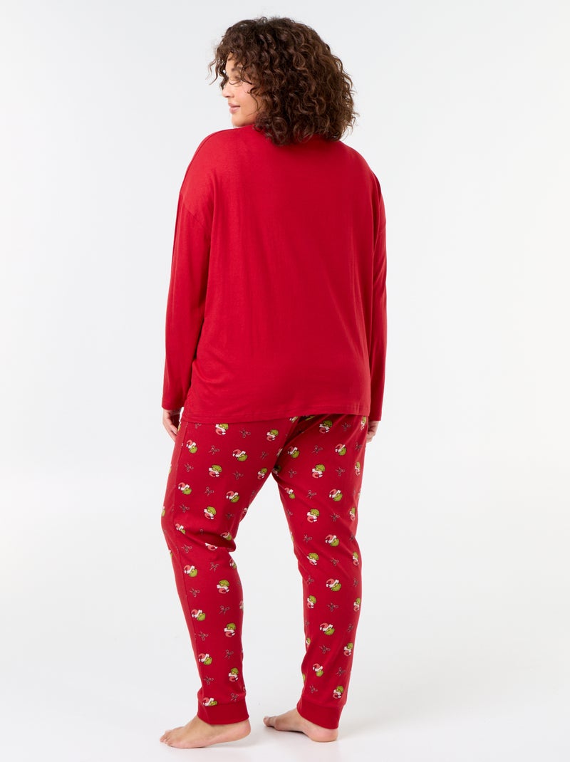 Lange 2-delige pyjama 'De Grinch' Rood - Kiabi
