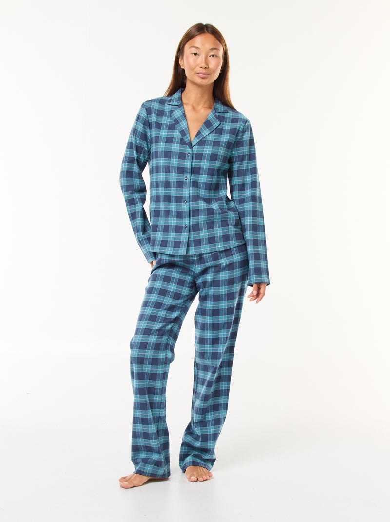 Lange, 2-delige pyjama met broek + nachthemd - 2-delig Groen - Kiabi