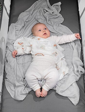 Lange bébé en bambou 120x120 cm - LIONELO - 100% coton - Hypoallergénique
