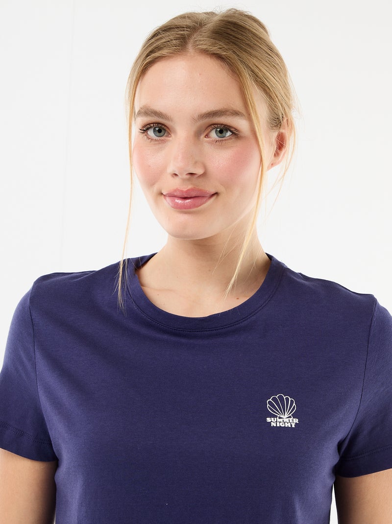 Lange bedrukte pyjama - 2-delig Blauw - Kiabi