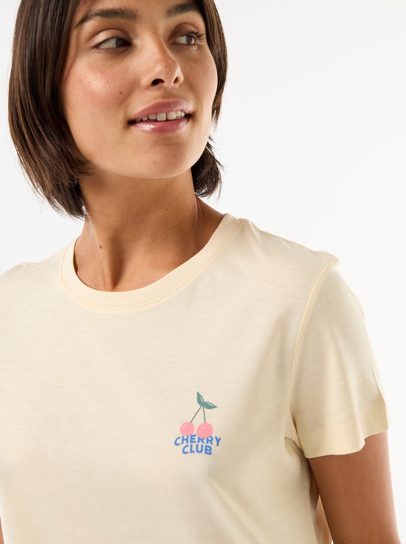 Lange bedrukte pyjama - 2-delig Geel - Kiabi