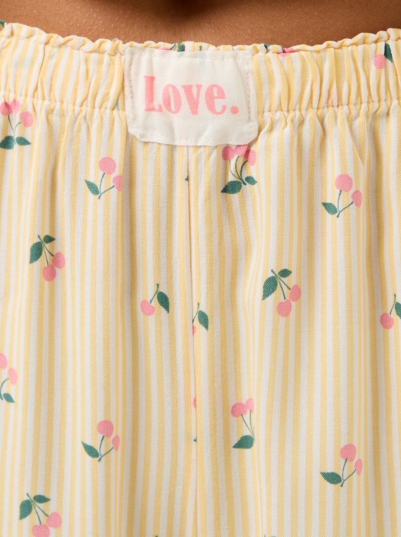 Lange bedrukte pyjama - 2-delig Geel - Kiabi