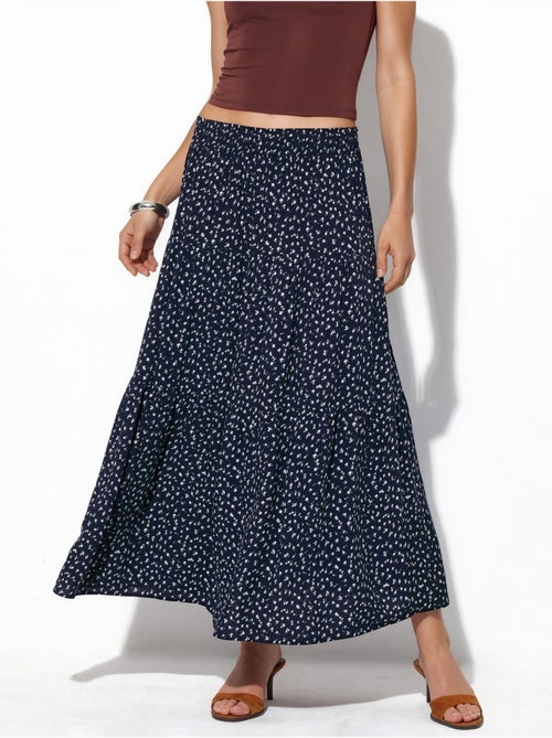 Lange bloemenrok met hoge taille busem - Kiabi