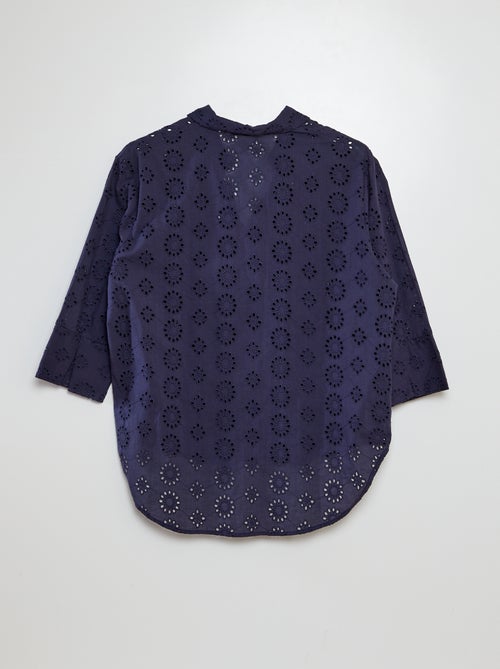 Lange blouse met 3/4-mouw en broderie anglaise | 'JDY' - Kiabi