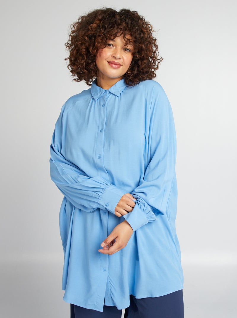 Lange blouse met lange mouwen BLAUW - Kiabi
