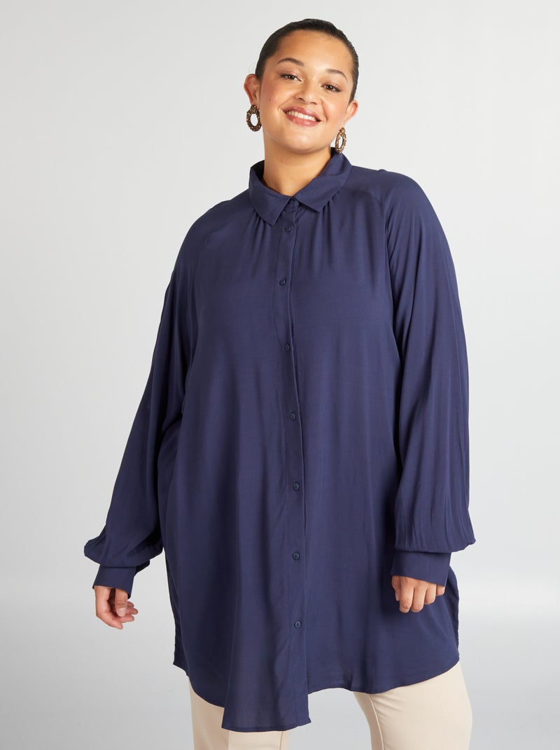 Lange blouse met lange mouwen BLAUW - Kiabi