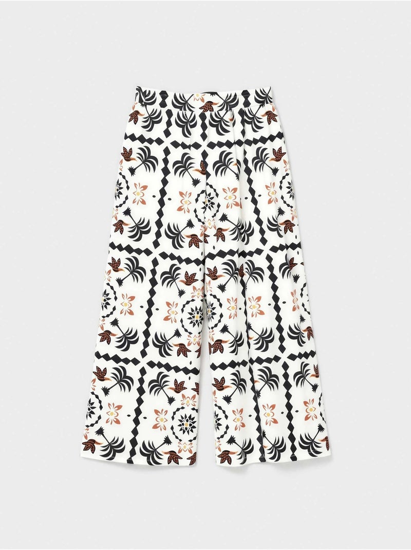 Lange broek met tropisch motief Multicolor - Kiabi