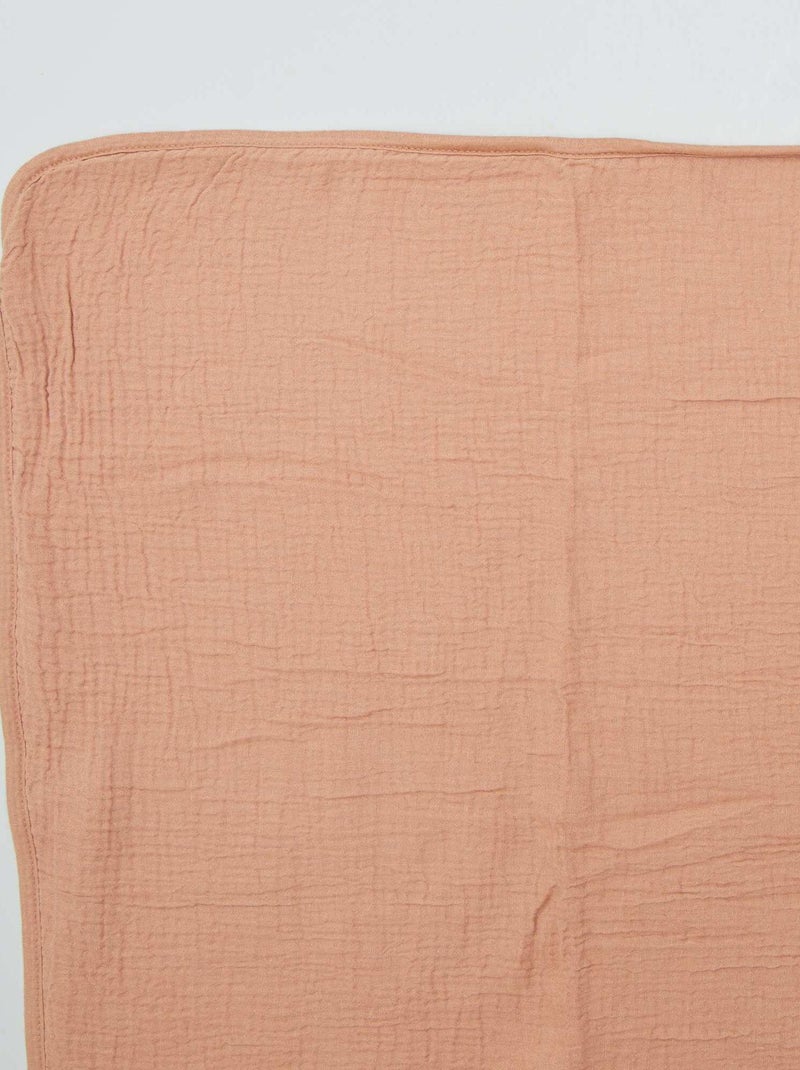 Lange couverture en gaze de coton BEIGE - Kiabi