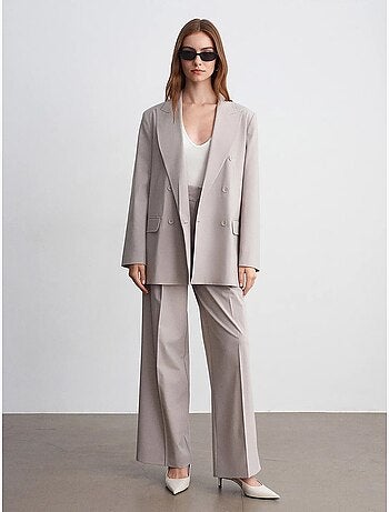 Lange crêpe blazer met sjaalkraag dilvin