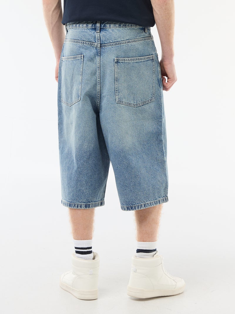 Lange denim bermuda van katoen Blauw - Kiabi