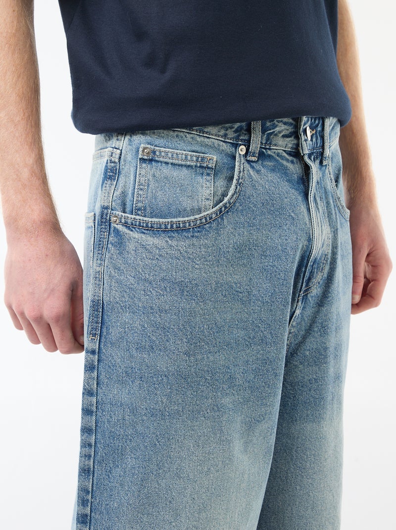 Lange denim bermuda van katoen Blauw - Kiabi